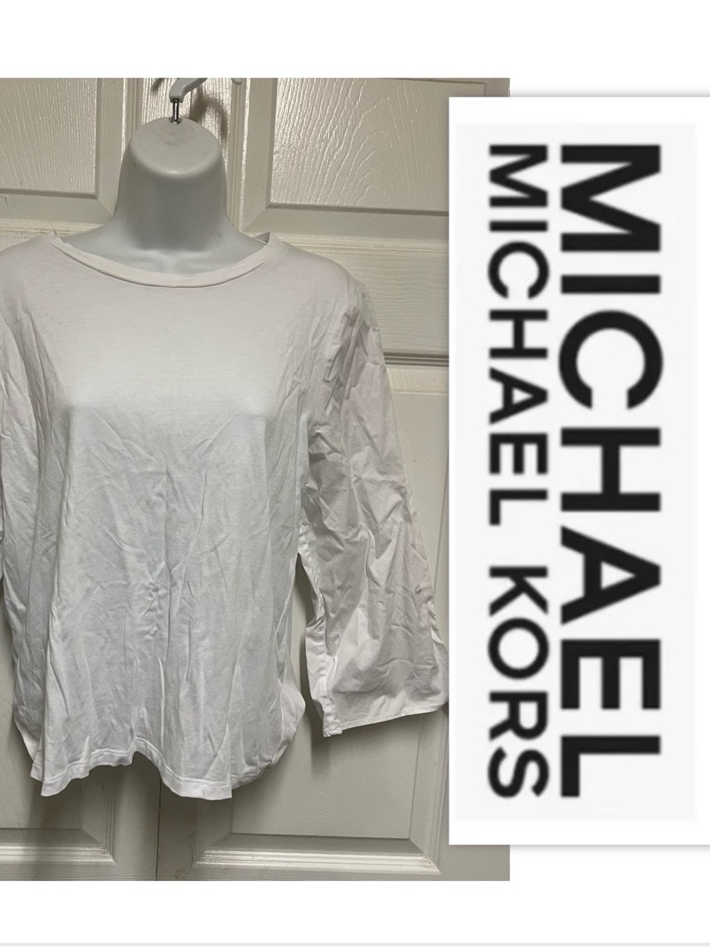 MICHAEL Michael Kors White 3/4 Sleeved Top